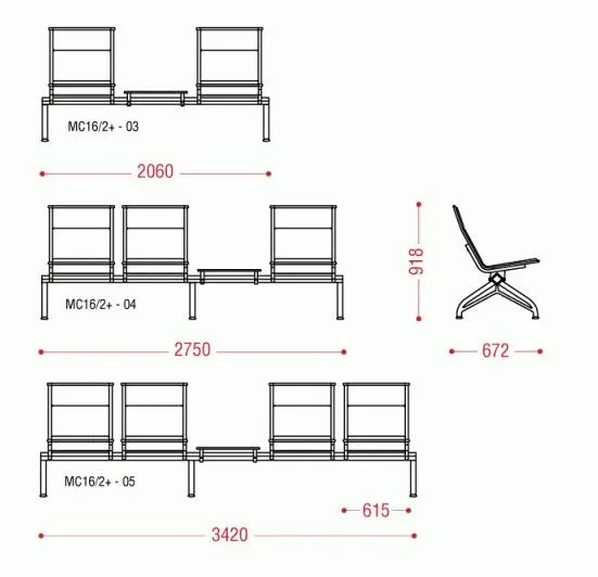 Пятиместная секция Aero plus БП со столиком фото 2